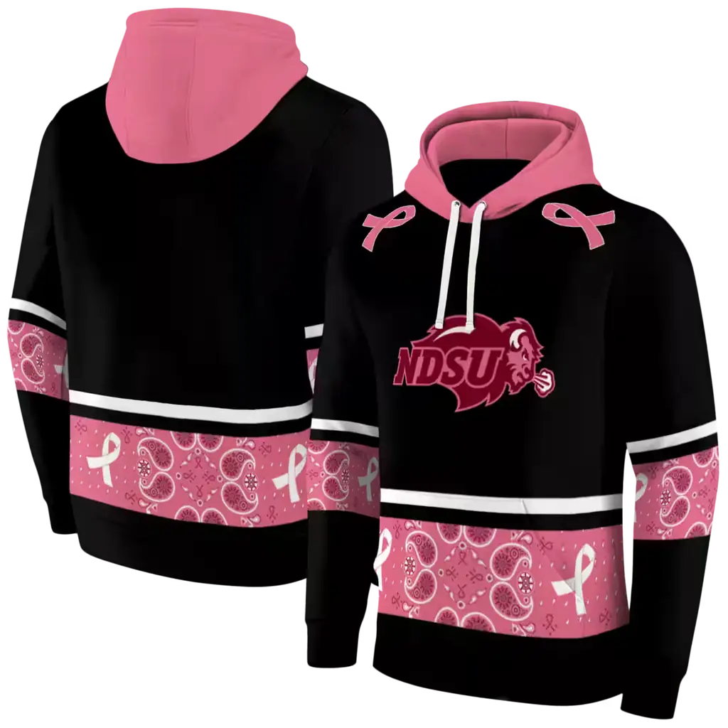 north dakota state bison awareness ribbon black pink hoodie fashion forward north dakota state bison awareness ribbon black pink hoodie fashion forward
