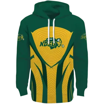 north dakota state bison concentric lines green black hoodie best selling