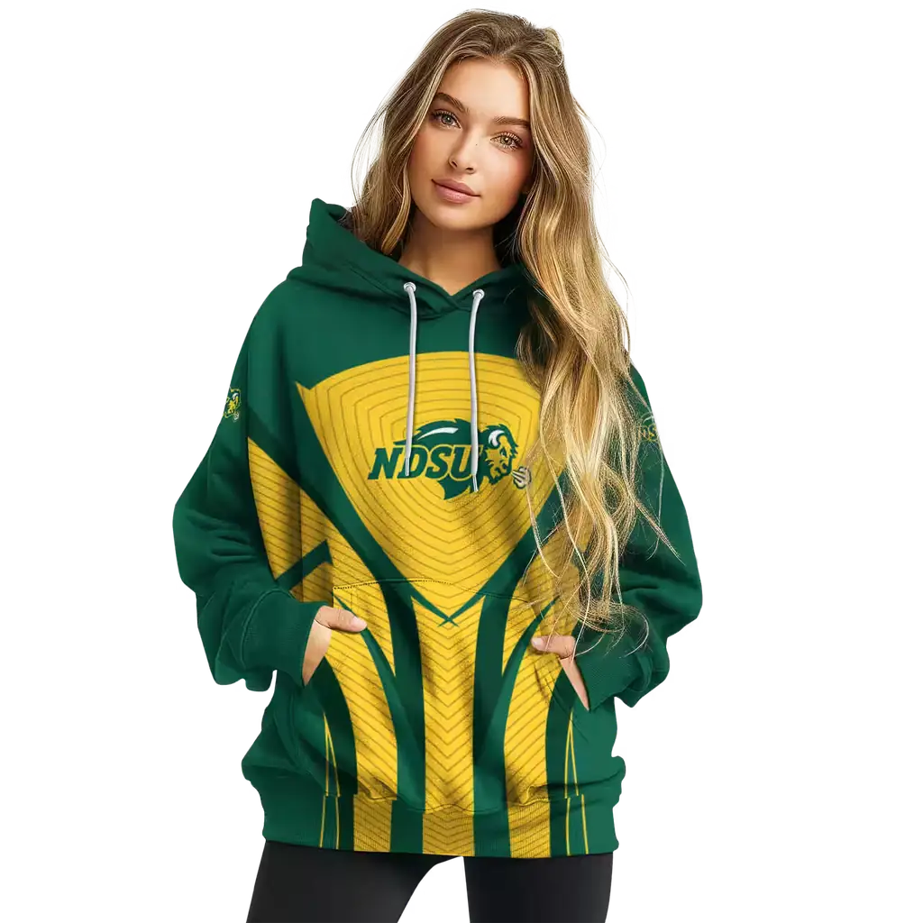 north dakota state bison concentric lines green black hoodie high quality north dakota state bison concentric lines green black hoodie high quality