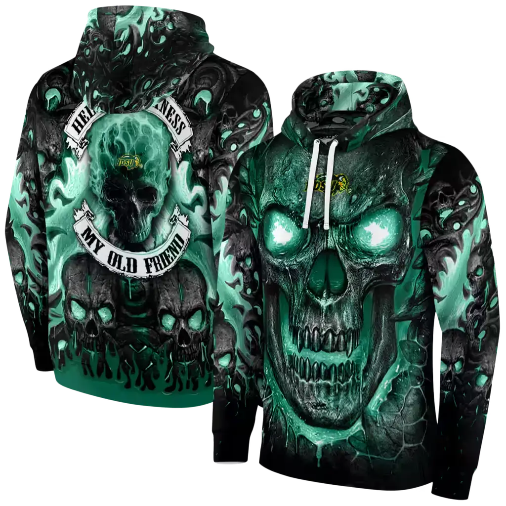 north dakota state bison demonic skull green black hoodie fashion forward north dakota state bison demonic skull green black hoodie fashion forward