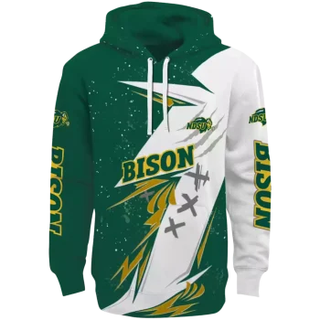 north dakota state bison dynamic slash green white hoodie best selling