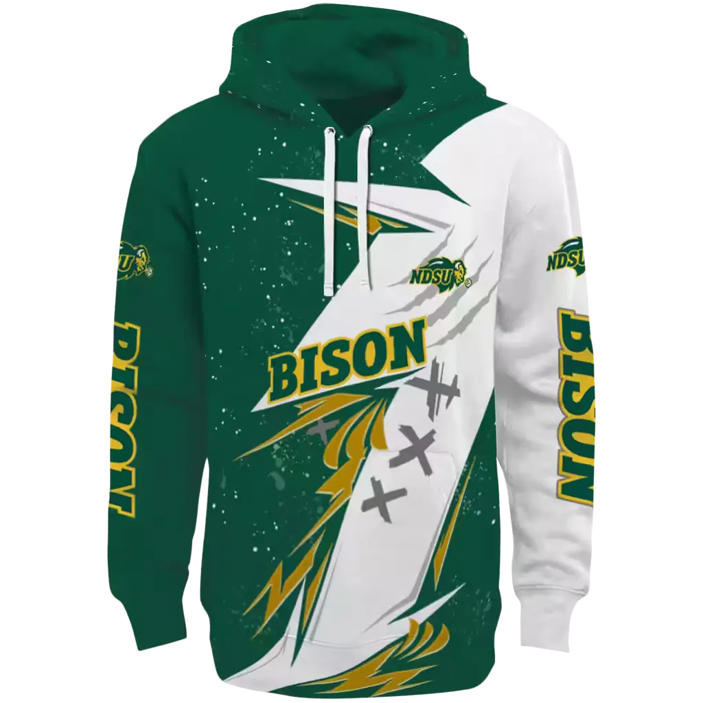 north dakota state bison dynamic slash green white hoodie best selling north dakota state bison dynamic slash green white hoodie best selling