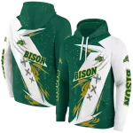 north dakota state bison dynamic slash green white hoodie best selling