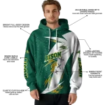 north dakota state bison dynamic slash green white hoodie best selling