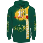 north dakota state bison football heartbeat green hoodie best selling