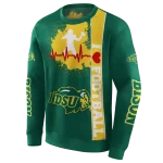 north dakota state bison football heartbeat green hoodie best selling
