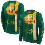 north dakota state bison football heartbeat green hoodie best selling