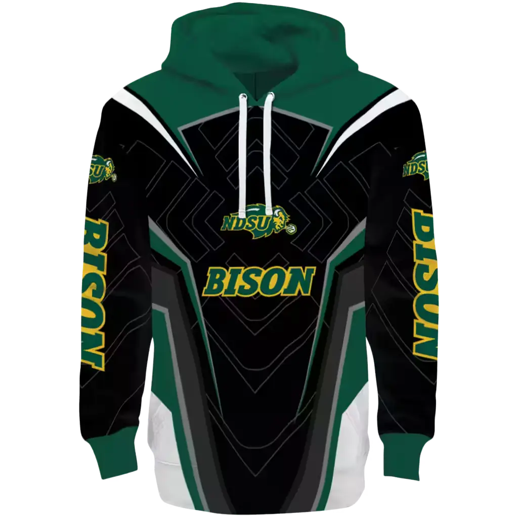 north dakota state bison futuristic pattern green black hoodie best selling north dakota state bison futuristic pattern green black hoodie best selling