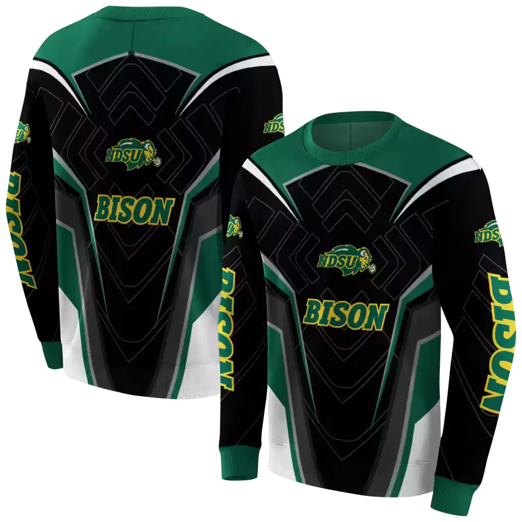 north dakota state bison futuristic pattern green black hoodie premium grade north dakota state bison futuristic pattern green black hoodie premium grade
