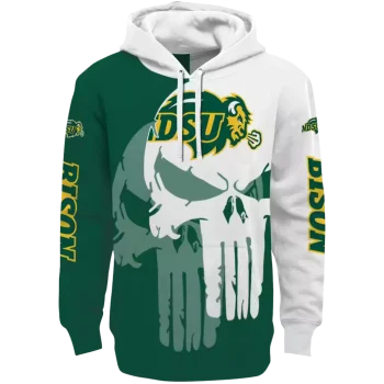 north dakota state bison graphic punisher green white hoodie best selling