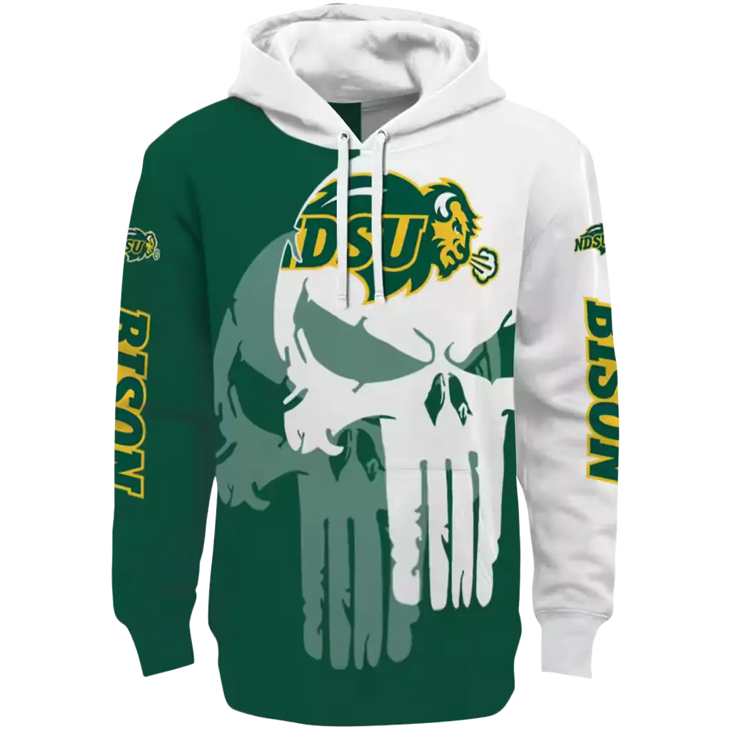 north dakota state bison graphic punisher green white hoodie best selling north dakota state bison graphic punisher green white hoodie best selling