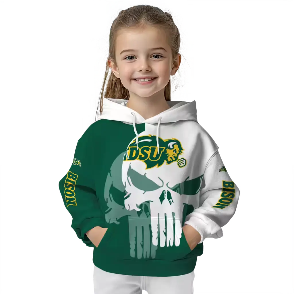 north dakota state bison graphic punisher green white hoodie top rated north dakota state bison graphic punisher green white hoodie top rated