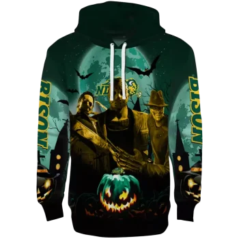 north dakota state bison halloween vibes green black hoodie best selling