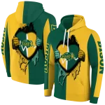 north dakota state bison heartbeat graphic green hoodie best selling