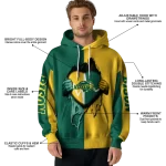 north dakota state bison heartbeat graphic green hoodie best selling