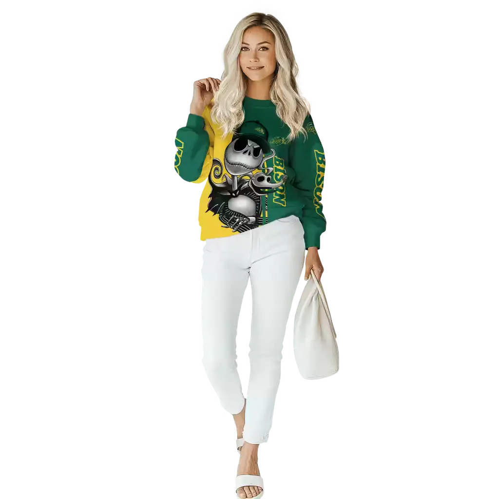 north dakota state bison jack skellington green hoodie trendy north dakota state bison jack skellington green hoodie trendy
