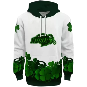 north dakota state bison lucky motif white green hoodie best selling