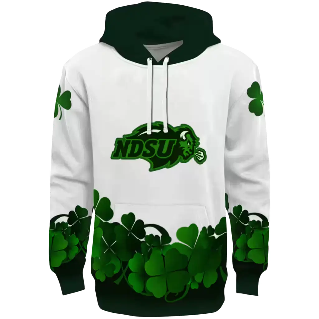 north dakota state bison lucky motif white green hoodie best selling north dakota state bison lucky motif white green hoodie best selling