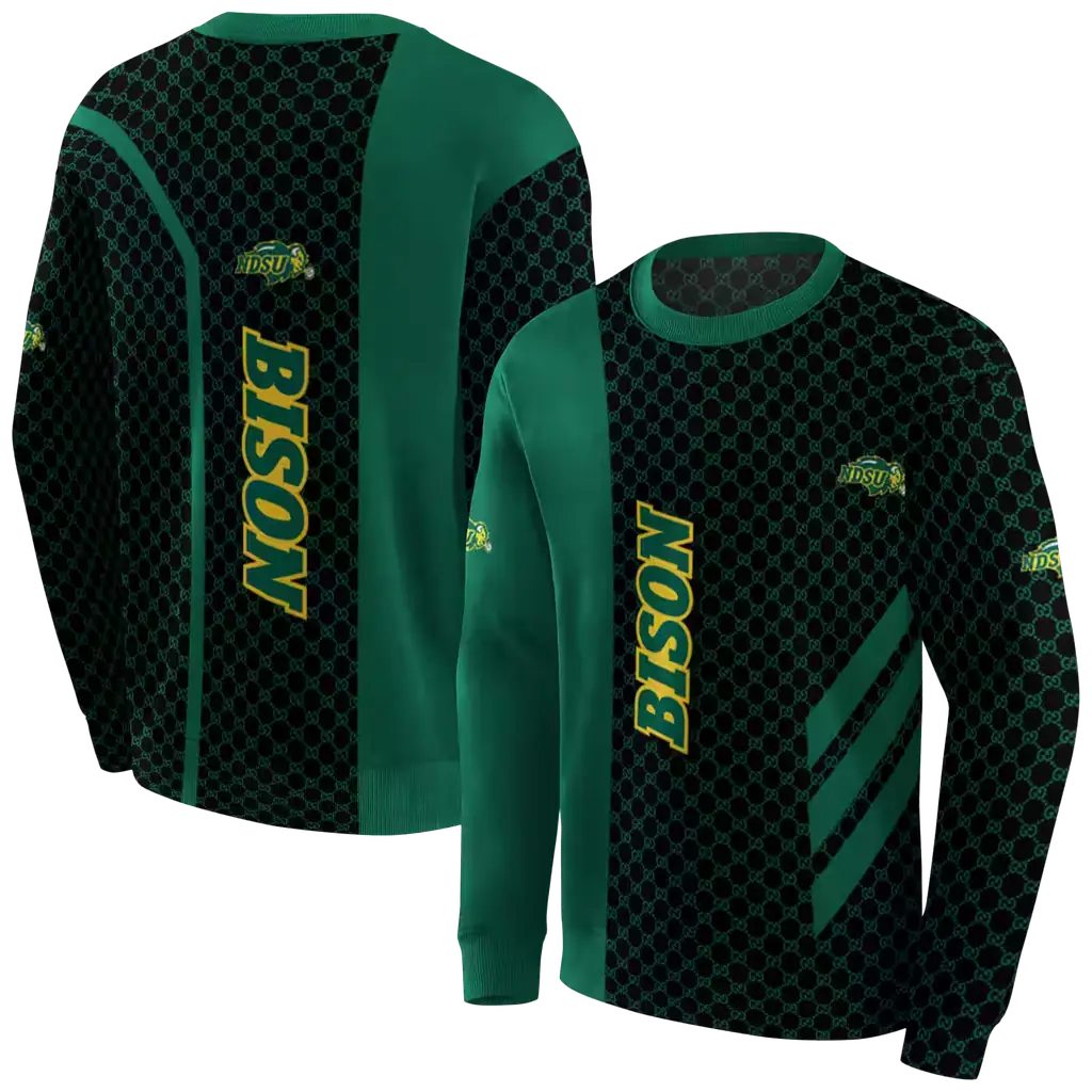 north dakota state bison monogram pattern green hoodie premium grade north dakota state bison monogram pattern green hoodie premium grade