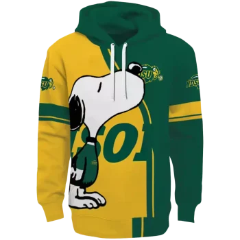 north dakota state bison playful snoopy green hoodie best selling