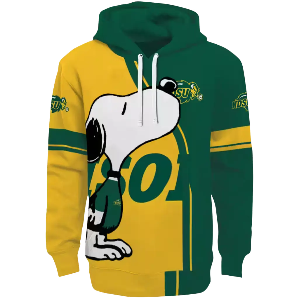 north dakota state bison playful snoopy green hoodie best selling north dakota state bison playful snoopy green hoodie best selling