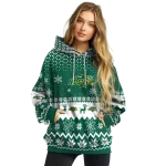 north dakota state bison reindeer motif green hoodie best selling