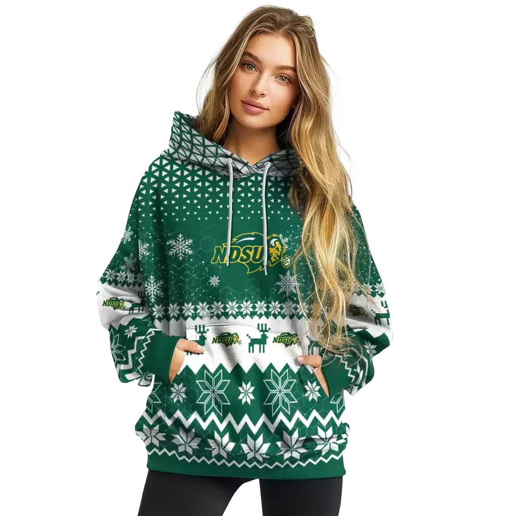 north dakota state bison reindeer motif green hoodie high quality north dakota state bison reindeer motif green hoodie high quality