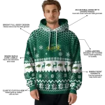 north dakota state bison reindeer motif green hoodie best selling