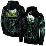 north dakota state bison skull artwork green black hoodie best selling