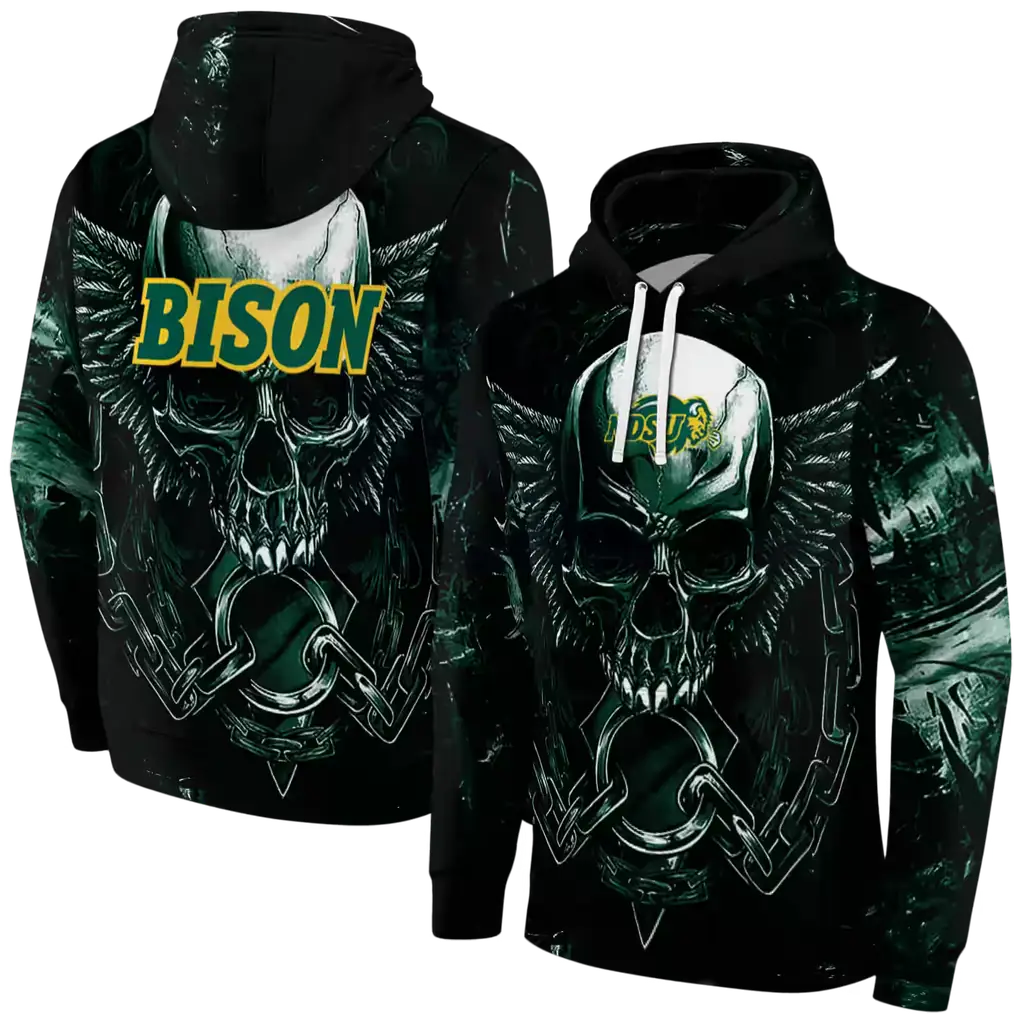 north dakota state bison skull artwork green black hoodie fashion forward north dakota state bison skull artwork green black hoodie fashion forward