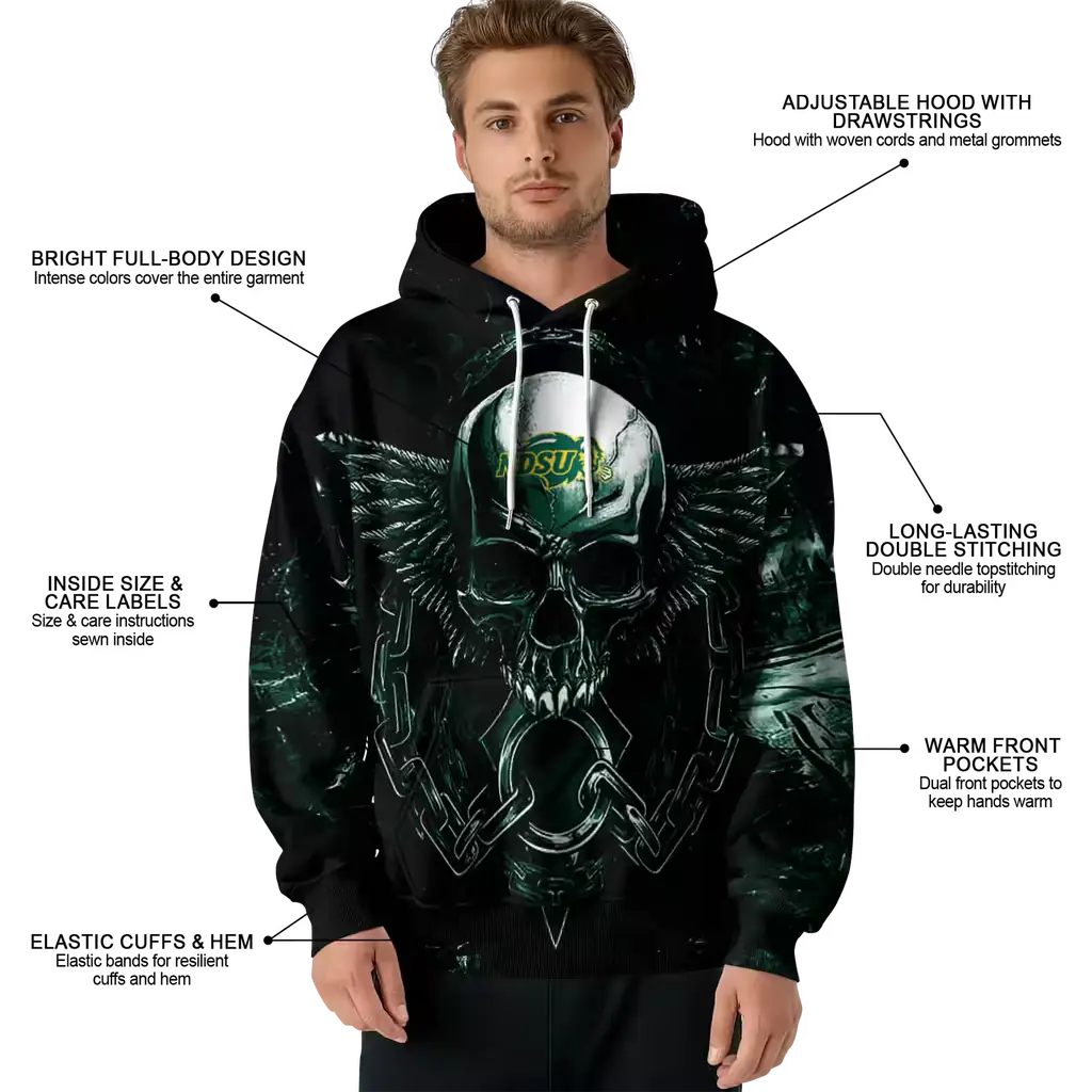 north dakota state bison skull artwork green black hoodie latest model north dakota state bison skull artwork green black hoodie latest model