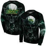 north dakota state bison skull artwork green black hoodie best selling