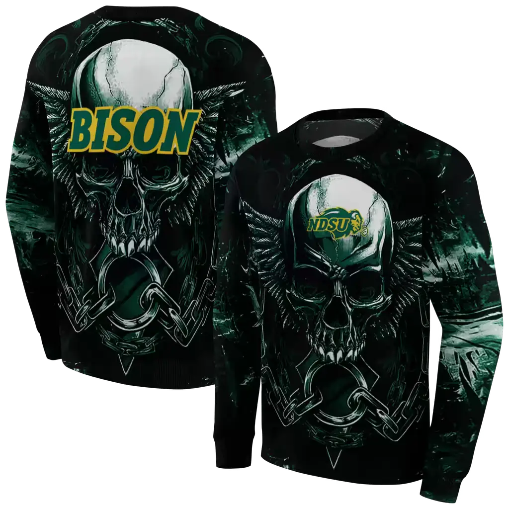 north dakota state bison skull artwork green black hoodie premium grade north dakota state bison skull artwork green black hoodie premium grade