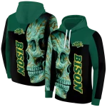 north dakota state bison skull motif green black hoodie best selling