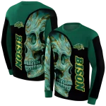 north dakota state bison skull motif green black hoodie best selling