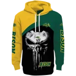 north dakota state bison skull punisher yellow black hoodie best selling
