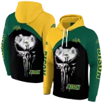 north dakota state bison skull punisher yellow black hoodie best selling