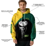 north dakota state bison skull punisher yellow black hoodie best selling