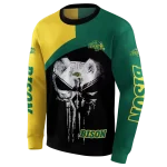 north dakota state bison skull punisher yellow black hoodie best selling
