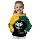 north dakota state bison skull punisher yellow black hoodie best selling
