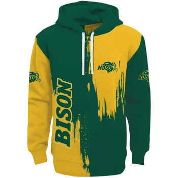 north dakota state bison splatter effect green hoodie best selling