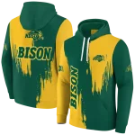 north dakota state bison splatter effect green hoodie best selling