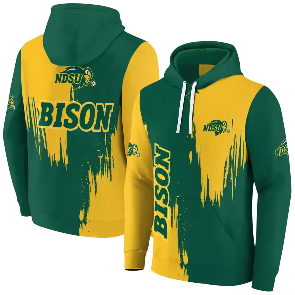 north dakota state bison splatter effect green hoodie fashion forward north dakota state bison splatter effect green hoodie fashion forward