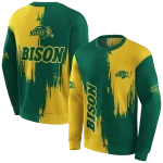 north dakota state bison splatter effect green hoodie best selling