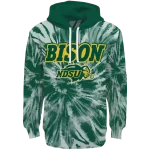 north dakota state bison tie dye pattern green hoodie best selling