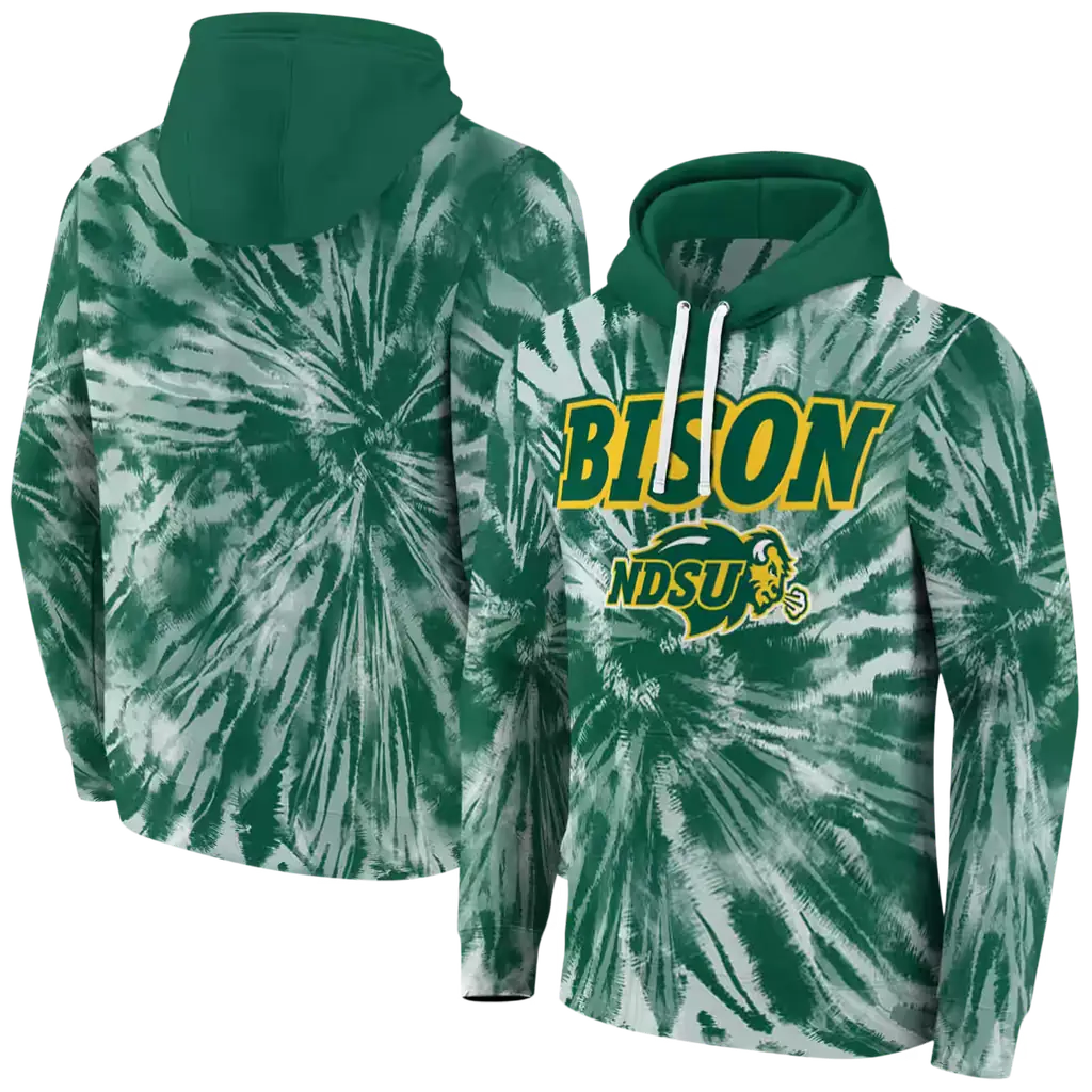 north dakota state bison tie dye pattern green hoodie fashion forward north dakota state bison tie dye pattern green hoodie fashion forward