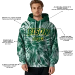 north dakota state bison tie dye pattern green hoodie best selling