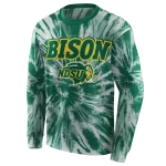 north dakota state bison tie dye pattern green hoodie best selling