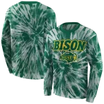 north dakota state bison tie dye pattern green hoodie best selling