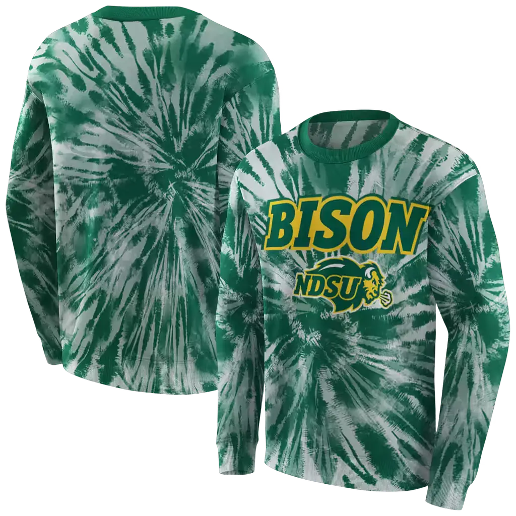 north dakota state bison tie dye pattern green hoodie premium grade north dakota state bison tie dye pattern green hoodie premium grade